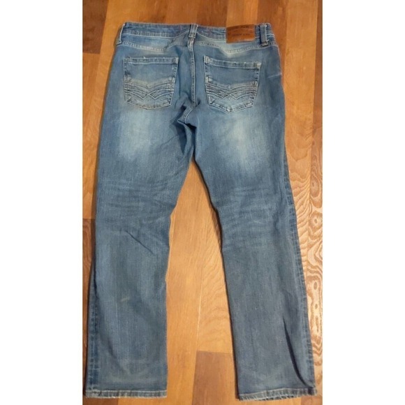 Seven 7 Straight Fit Medium Wash Denim Jeans Mens 30 x 30 Embroidered Stretch - Picture 4 of 6